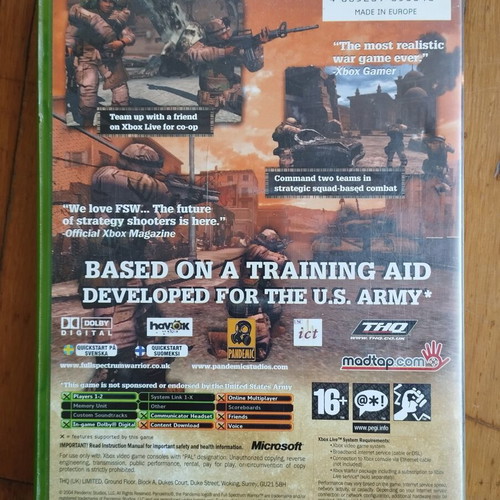 Xbox Full Spectrum Warrior game used