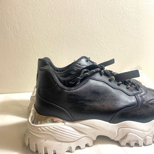 Black shoes with silver detail used, size 39