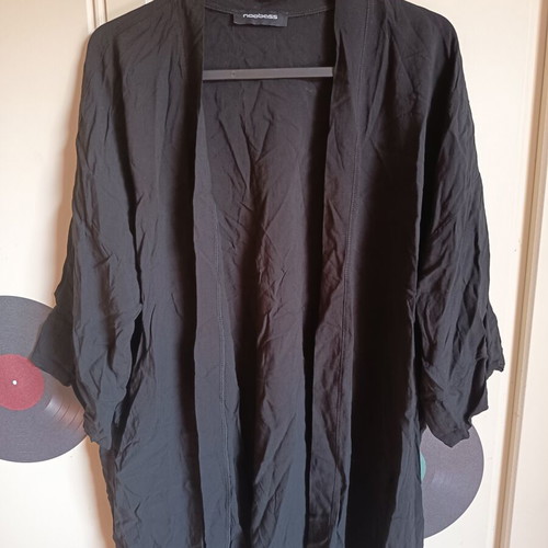 Noobass women's wide short-sleeve cardigan black like new