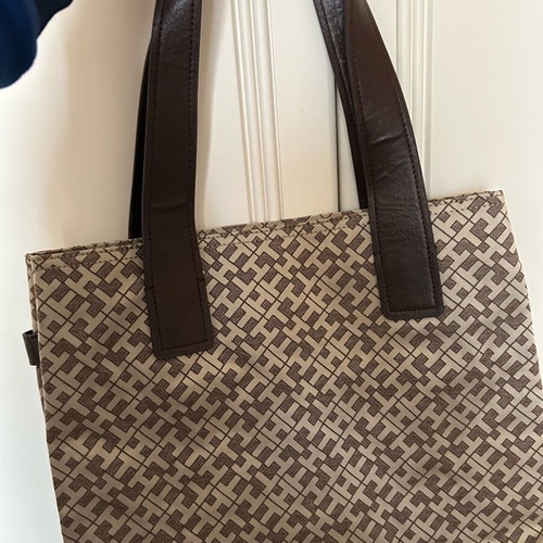 Tommy Hilfiger fabric handbag like new, beige and brown