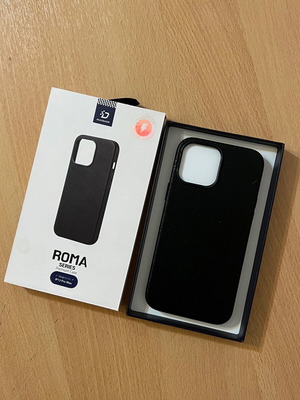 Dux Ducis Roma Series Genuine Leather Case for iPhone 13 Pro Max like new, black