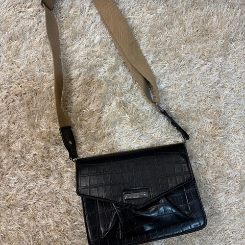 Crossbody bag unused, black and beige