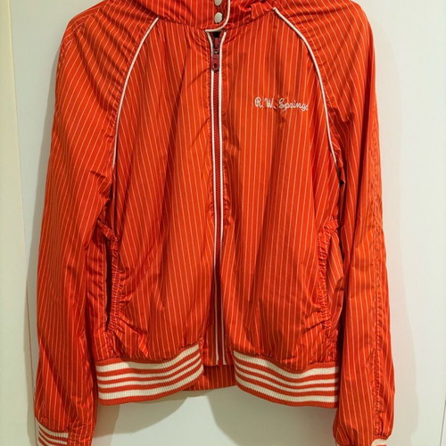 H&M jacket used, thin windbreaker, size S-XS, white orange