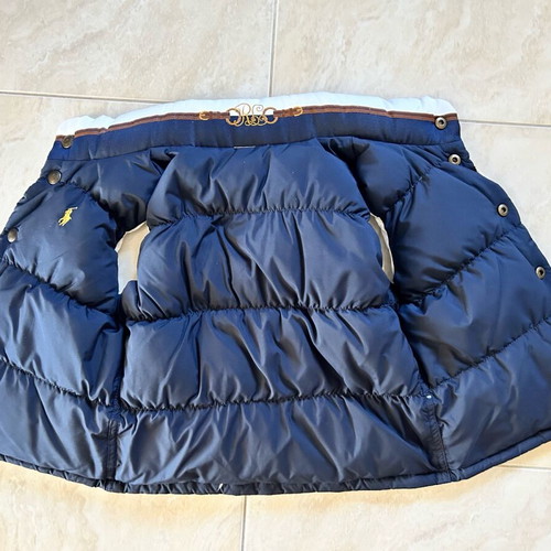 Ralph Lauren kids sleeveless puffer vest like new, white-blue size S (7)