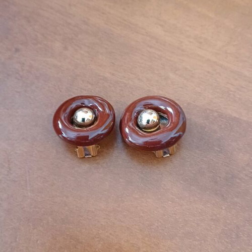Necklace and earrings set like new, burgundy and gold