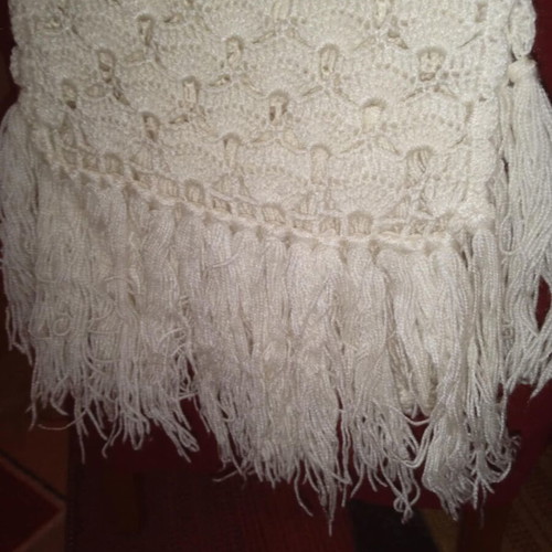 Knitted scarf handmade new with fringes