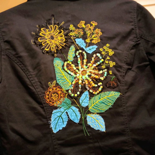 Splendid women's black denim jacket new with back design