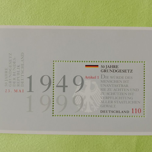 German stamps 1999 with first day covers Bonn and Frankfurt