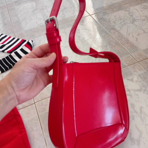 Zara striped women's blouse with bag and Stradivarius trousers set