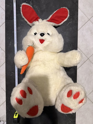 Large plush rabbit used