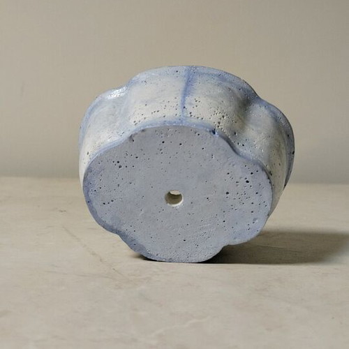 Handmade cement flowerpot with retro vintage design, new