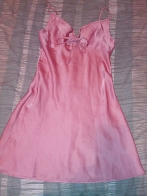Pink satin nightgown like new, short