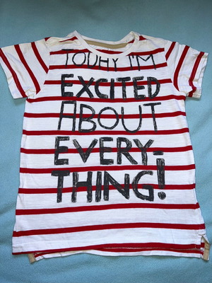Μπλούζα T-shirt μεταχειρισμένη για αγόρι 6-7 ετών, άσπρη και κόκκινη