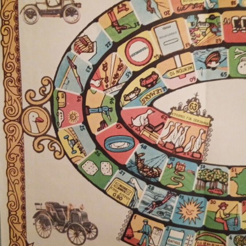 Game of the Goose board game from I.X. magazine, early 1970s