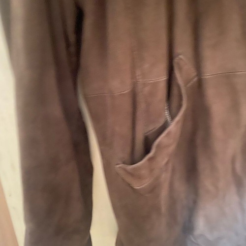 Suede leather jacket brown like new, Italian