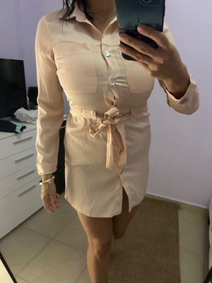 Safari shirt dress Petit Boutik like new, beige, size S