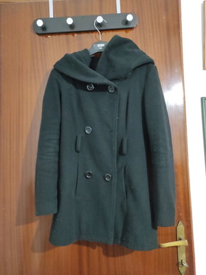 Black coat small used with hood from Tally Weijl