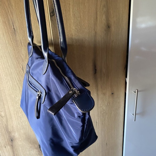 Navy Nylon Tote Bag shoulder type, like new