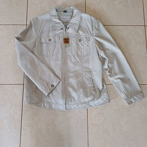 Laura Kent leather jacket new, size L/XL, beige ice color