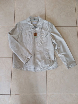 Laura Kent leather jacket new, size L/XL, beige ice color