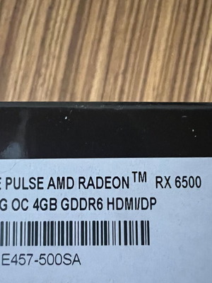 Sapphire Pulse AMD Radeon RX6500 XT Gaming OC 4GB GDDR6 HDMI/DP καινούργια, σφραγισμένη