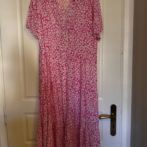 open lace back dress Zara Hot Pink Knitted Wool Blend Maxi Dress