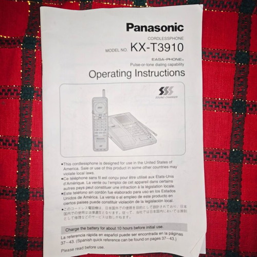 Panasonic KX-T3910 Cordless Phone Handset used, gray