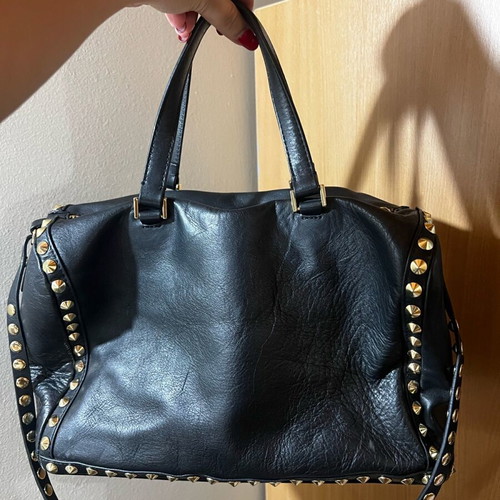 Zara leather handbag used, black