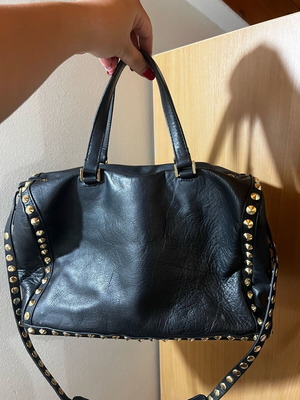 Zara leather handbag used, black