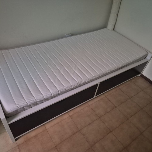 Bed with storage space used