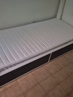 Bed with storage space used