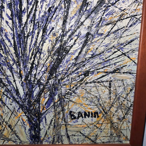 Painting Nekri Fysi by Vaniō with wooden frame and embossed technique