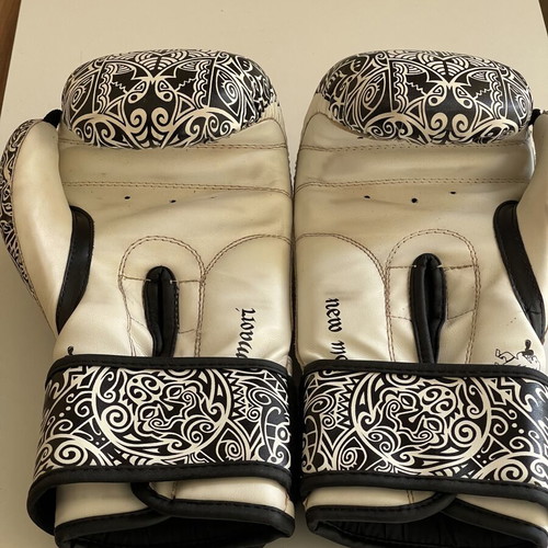 Leone boxing gloves used with Velcro closure