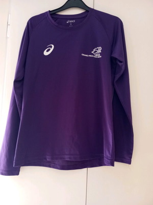 Asics shirt used, purple jersey, size S