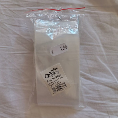 Zipper bags pack of 100, 6×8 cm, new