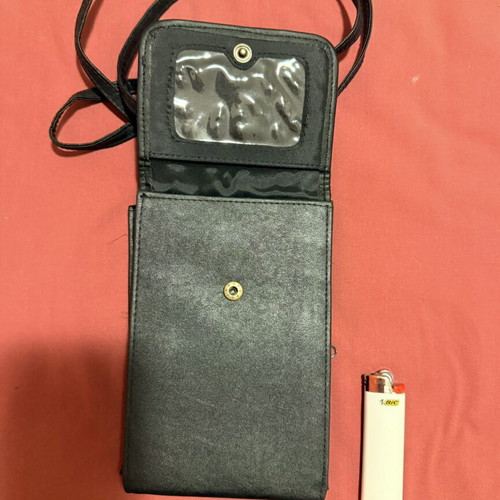 Vintage travel neck wallet organiser used, black