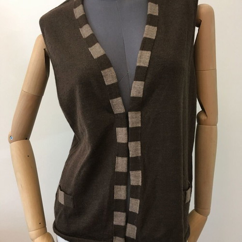 Francesca Mercuriali 100% merino vest M like new, brown