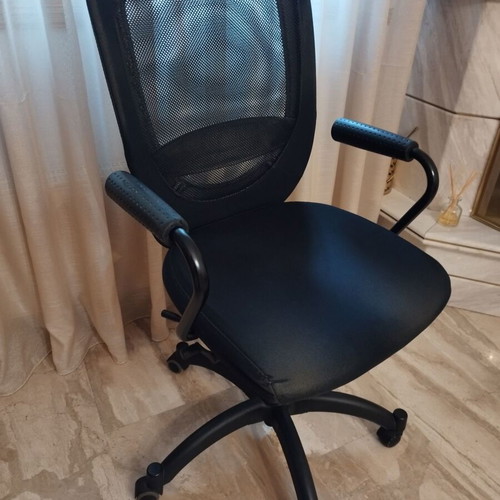 Office chair fabric black used with recline