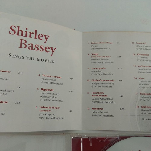 Shirley Bassey Sings the Movies CD like new