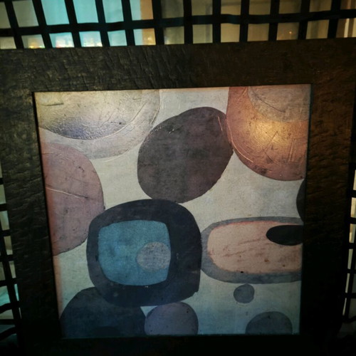 Leather painting like new 63x63 cm