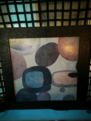 Leather painting like new 63x63 cm