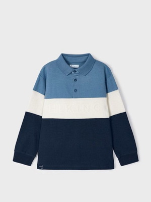 Mayoral polo βαμβακερό νούμερο 9 σαν καινούργιο, άσπρο και μπλε