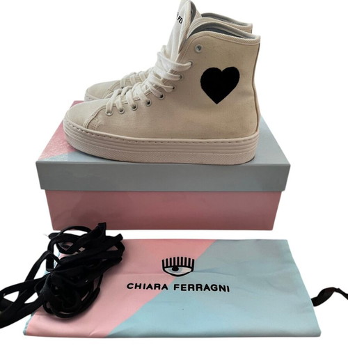 Chiara Ferragni women's white sneakers like new, size EU37