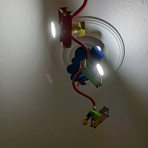 Children's ceiling light like new with cloud and airplanes in bright colors