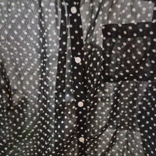 Women's shirt semi-transparent polka dot used size M