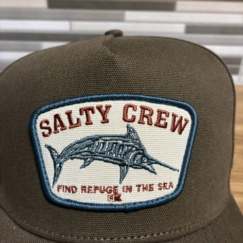 Salty Crew hat like new, khaki with embroidered logo