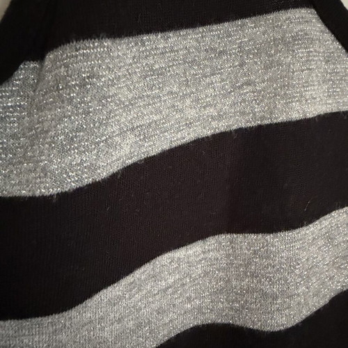 Bershka blouse with subtle shine in gray stripes, size M, like new