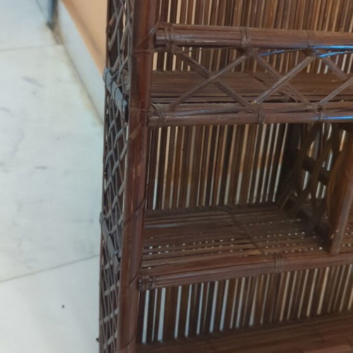 Ψάθινη ραφιέρα με 2 υποδοχές για κρέμασμα σαν καινούργιο