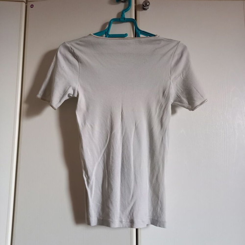 White short-sleeve elastic blouse size S new