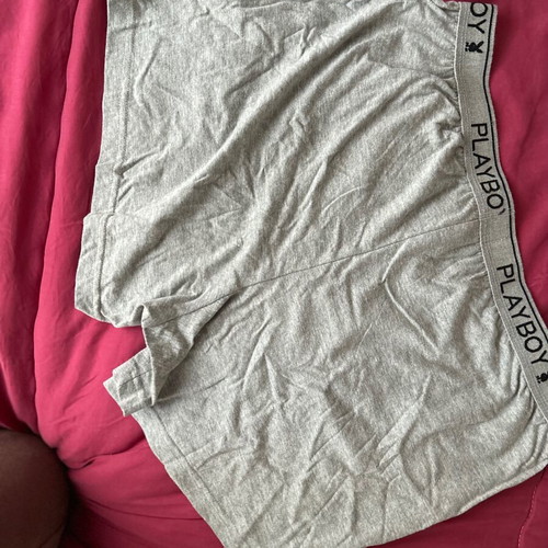 PLAYBOY boxers, Large, grey color.